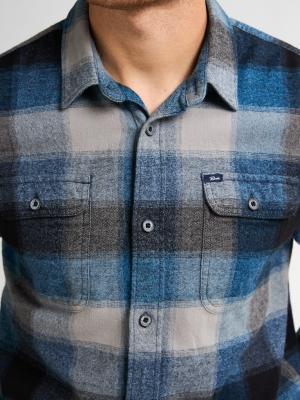 Men Shirt Long Sleeve Check