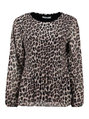 Plisseebluse, Langarm, Rundhals