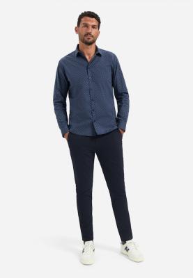 Stretchhemd mit dezentem Karomuster