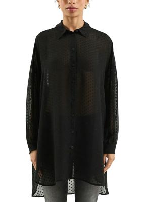 Leicht transparente Longbluse