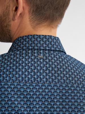 Langarmhemd mit Micro-Print – Eleganz trifft auf Alltagstauglichkeit