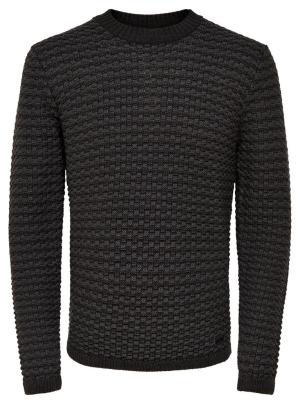 Gestrickter Pullover mit hohem Kragen | onsDOC CREW NECK KNI