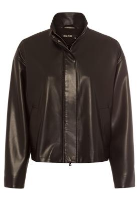Jacke aus softem Kunstleder mit Velours-Abseite