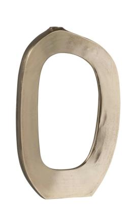 Vase Oval Geöffnet Aluminium Gold Large