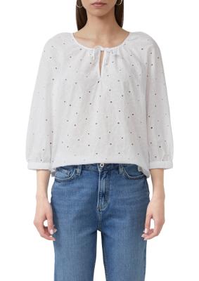 Bluse mit Lochstickerei