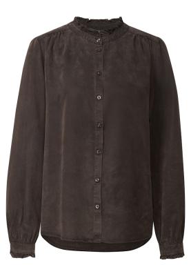 Washed tunic blouse w frill de