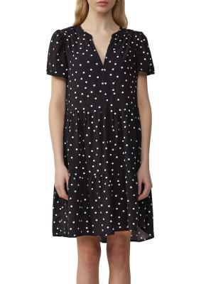 Kurzes Viskosekleid mit All-over-Print