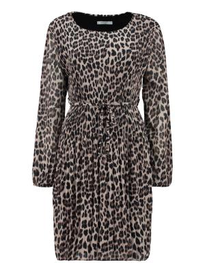 Plisseekleid, Langarm, Rundhals