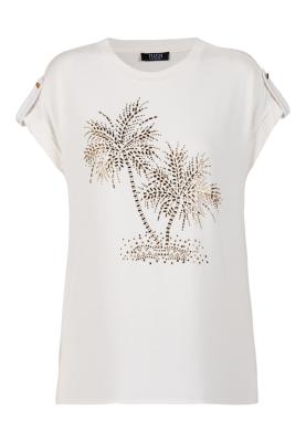 TUZZI T-Shirt – Sommerliche Eleganz mit glanzvollem Palmen-Motiv