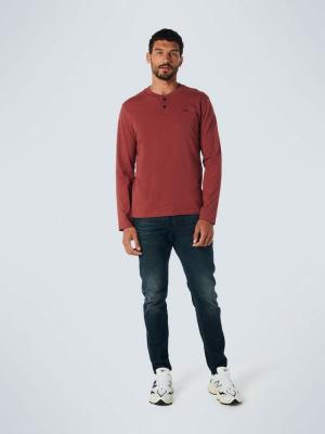 Herren Langarmshirt Rundhals | T-Shirt Long Sleeve Granddad Melange