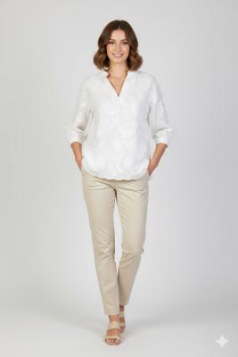 White Label Bluse – Romantische Eleganz aus reiner Baumwolle