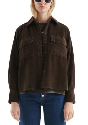 Cord-Overshirt mit Brusttaschen
