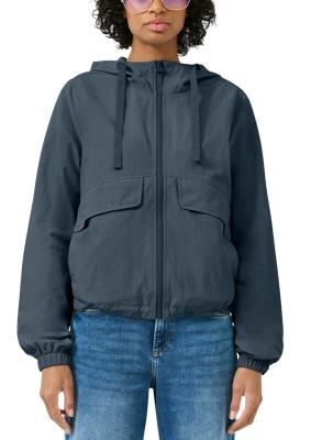 Nylonjacke mit verstellbarem Saum und Kapuze