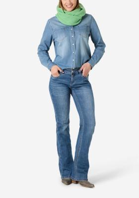 Unisex WomenBoyfriend Fit Denim Shirt