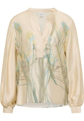 Eterna Bluse – Seidiger Glanz und florale Leichtigkeit