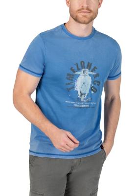 TIMEZONE T-Shirt mit Scooter Print – Urban Vibes in Blau