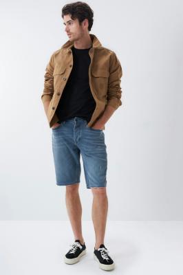 Jeans - Short mit grünlicher Färbung